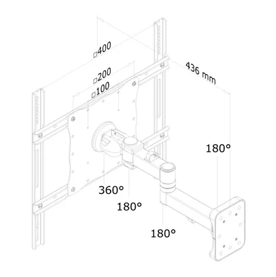 Neomounts Flat Screen Wall Mount (3 pivots & tiltable)