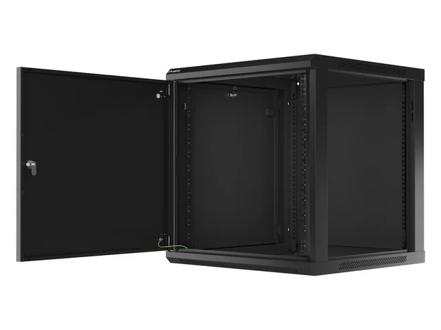 Lanberg rack cabinet 19" wall-mount 12U/600x600 for self-assembly with metal door black (flat pack)