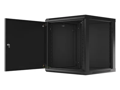 Lanberg rack cabinet 19" wall-mount 12U/600x600 for self-assembly with metal door black (flat pack)