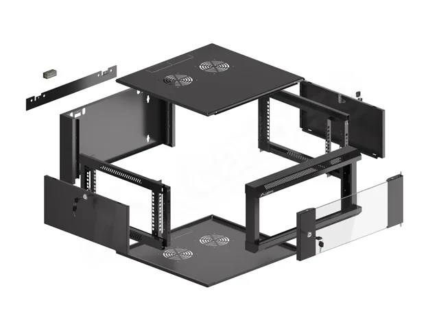 Lanberg rack cabinet 19" wall-mounted 4U 600 fast assembly (flat pack) black