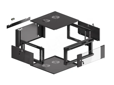 Lanberg rack cabinet 19" wall-mounted 4U 600 fast assembly (flat pack) black