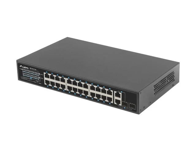 Мрежов суич Lanberg 24x 100BASE-T PoE+/2x SFP Rackmount Gigabit Ethernet 360W v2