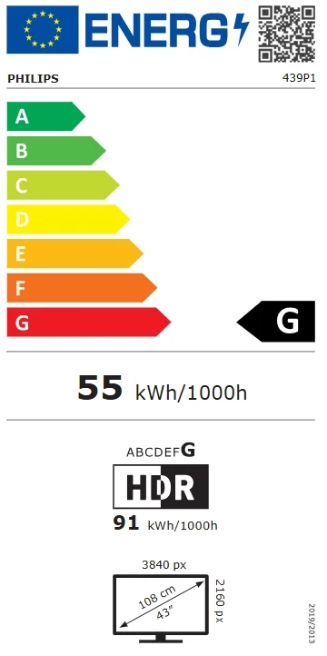 Philips 439P1, 42.5" VA WLED, 3840x2160@60Hz, 4ms GtG, 400cd m/2, 4000:1, 50M:1 DCR, Adaptive Sync, FlickerFree, LowBlue Mode, 5Wx2, Tilt, Height Adjust, Swivel, 2xHDMI, DP, USB hub