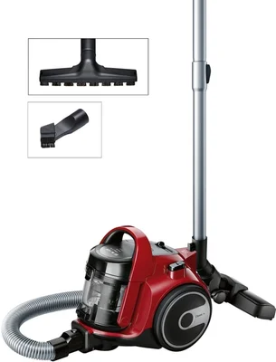 Bosch BGC05AAA2, Vacuum Cleaner, 700 W, Bagless type, 1.5 L, 78 dB(A), Energy efficiency class A, chili red/black