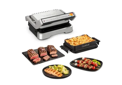 Tefal GC774D30 Optigrill 4In1 Inox, (Grill, Bbq, Oven, Complete Meal), 600Cm2 Cooking Surface, Automatic Cooking Sensor, 9 Automatic Programs, 3 Adjustable Temp., Cooking Level Indicator, Non-Stick Die-Cast Alum. Plates