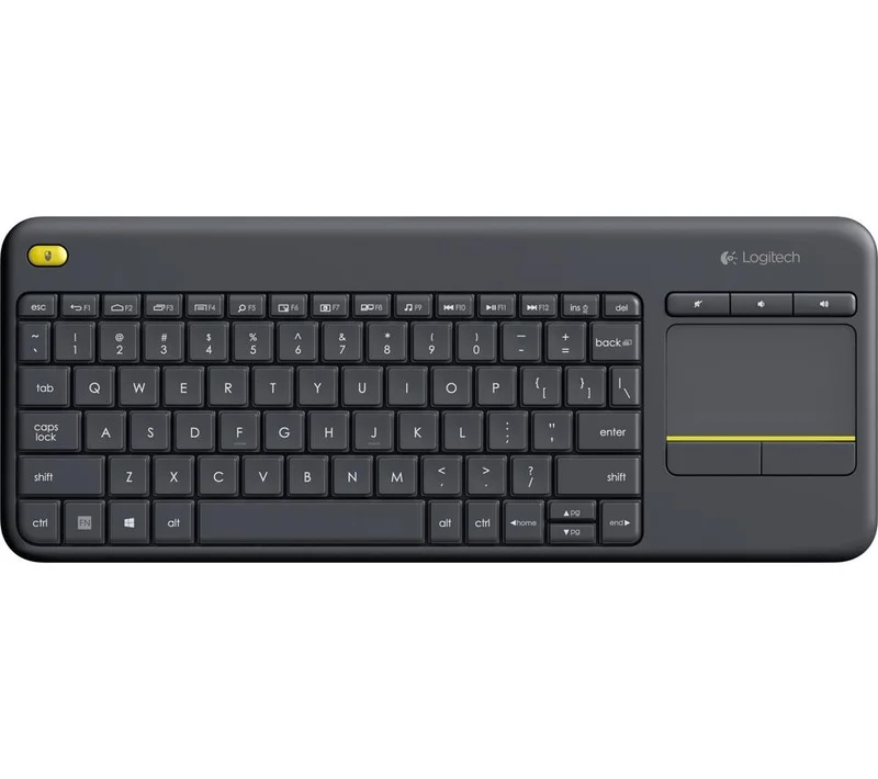 Клавиатура Logitech – K400 Plus, безжична, черна, с тъчпад, US INT'L