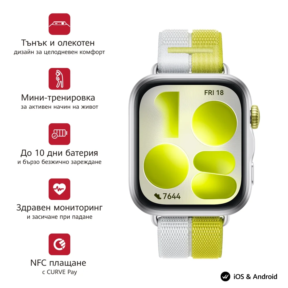 Смарт часовник Huawei Watch Fit 5 Niki-B19W, Silver