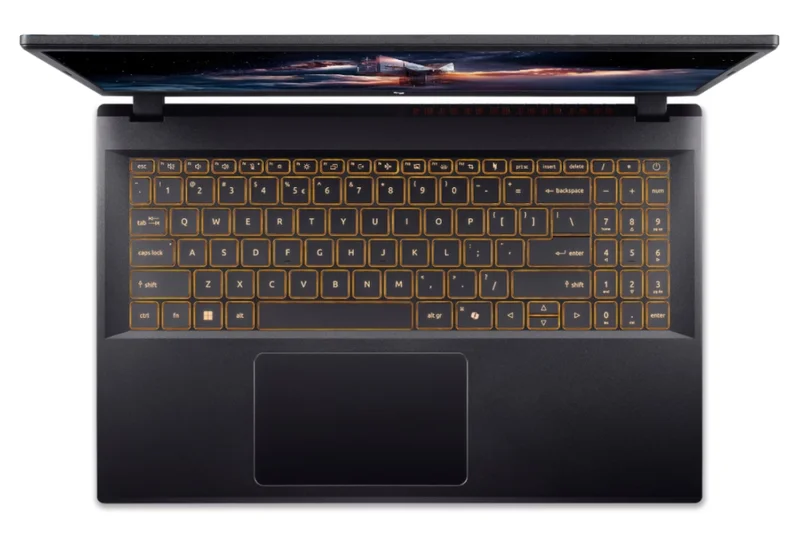 Acer Nitro V 15, ANV15-52-59ZT, Intel Core i5-13420H (8C/12T, up to 4.7GHz, 12MB), 15.6" FHD IPS (1920x1080), 165Hz, 16GB DDR5 (1 Slot free), 512GB PCIe NVMe SSD, NVIDIA GeForce RTX 3050 6GB GDDR6, Wi-Fi AX, BT 5.2, HD Cam, KB Backlight, No OS, Obsidian