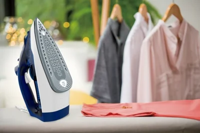 Tefal FV2838E0, Express Steam, dark blue&white, 2400W, 40g/min, shot 180g/min, AD, water tank 270 ml, Ceramic soleplate
