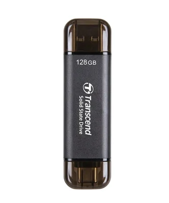 Външен SSD Transcend ESD310C 128GB USB 10Gbps Type-C/Type-A Черен