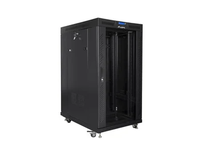 Lanberg rack cabinet 19" free-standing 22U/800x1000 (flat pack) with mesh door lcd black v2
