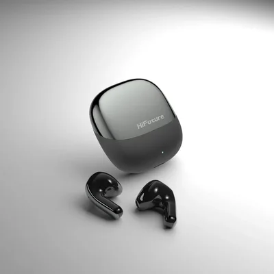 HiFuture ChromeBuds Metallic Grey, Metallic Charge Case, 4 MICS ENC, Wireless 5.4, Up to 6 Hours Battery Life by one charge, IPX5, Ultra Bass, Up to 30 Hours Battery Life Combined