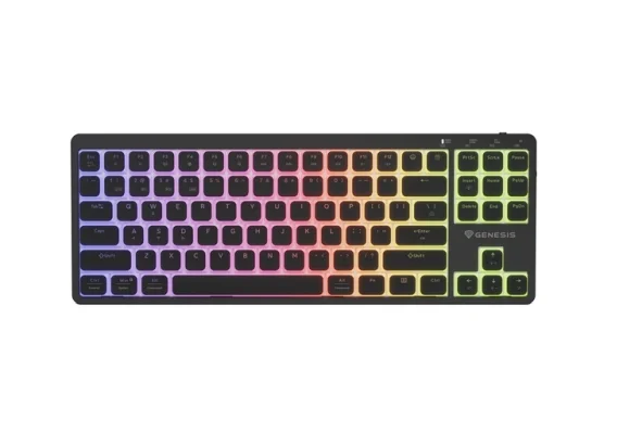 Genesis Gaming Keyboard Thor 430 TKL Wireless, US, RGB Mechanical Outemu Pink, Silent Slim, Black
