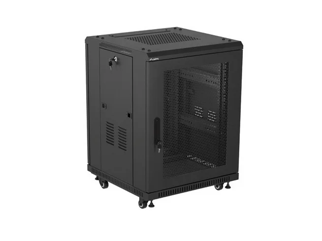 Lanberg rack cabinet 19" free-standing 15U/600X600 (FLAT PACK) with mesh door black