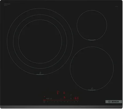 Bosch PID631HC1E, SER6, Induction electric cooktop, 3 zones (1 double ext 32 cm), front-bevel, Direct Select, PerfectFry+, 7,4 kW, HC, 60cm