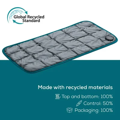 Beurer HK 145 CosyWeight Green Planet XXL, 100% recycled material, Adherent heating pad thanks to glass bead filling,BSS, OEKO-TEX Standard 100, 6 temperature settings, automatic switch off after 90 min; washable on 30°