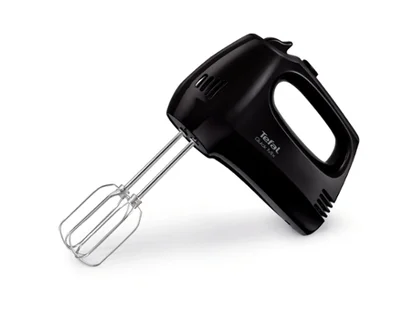 Tefal HT310838, Hand Mixer, 300W, 5 Speeds + turbo,  2 Beaters, 2 Dough hooks, black