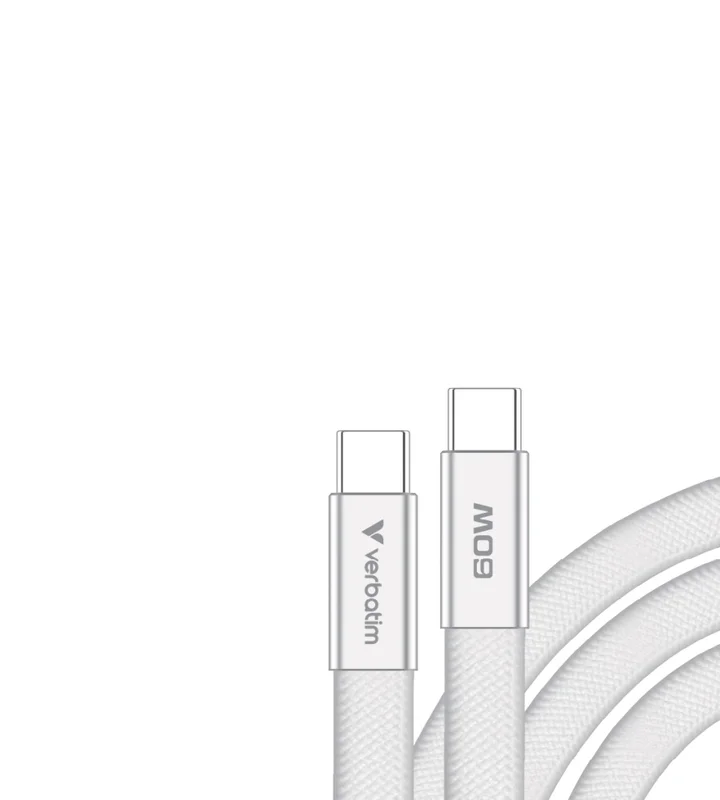 Verbatim Sync & Charge SoftTouch USB-C to C cable 60W 120 cm - White