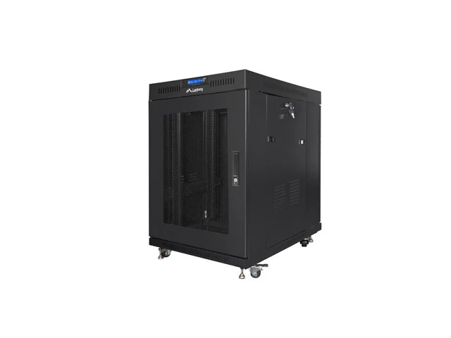 Lanberg rack cabinet 19" free-standing 15U/800x1000 (flat pack) with mesh door lcd black v2