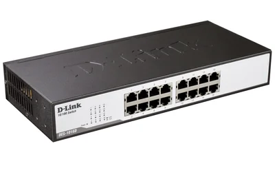 D-Link 16-Port 10/100Mbps Fast Ethernet Unmanaged Switch, rack mountable
