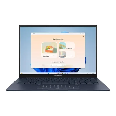 Asus Zenbook UX3405CA-ST1098W,Intel Ultra 7 255H 2.0 GHz (24MB Cache, up to 5.1 GHz, 16 cores, 16 Threads), 14.0 OLED WQXGA+(WQ+) 2880X1800 16:10 Bend+500nits Glare , 120 Hz, LPDDR5X 16GB ( on board ),1TB  SSD G4, Windows 11 , Ponder Blue