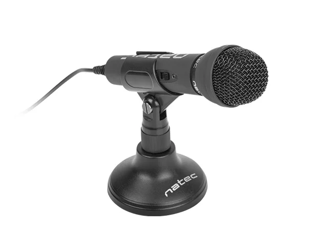 Микрофон NATEC Adder, динамичен, omnidirectional, mini jack, черен