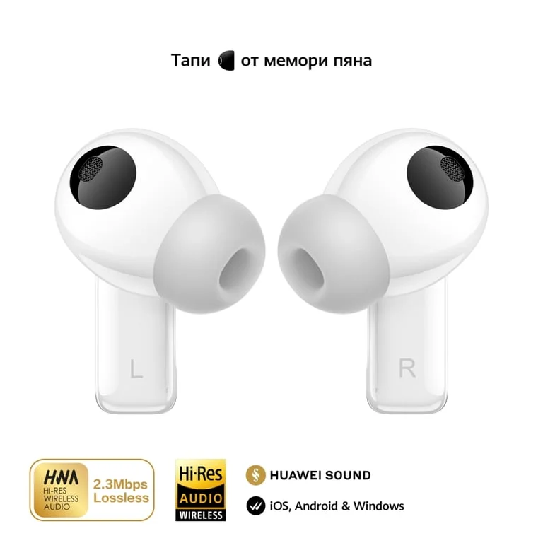 True Wireless слушалки HUAWEI – FreeBuds Pro 4 Piano-T180, бели