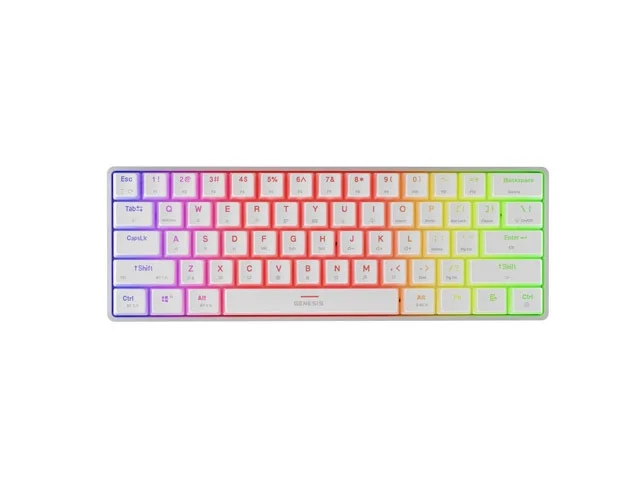 Геймърска механична клавиатура Genesis Thor 660 G2 Wireless RGB, бяла, Gateron Red