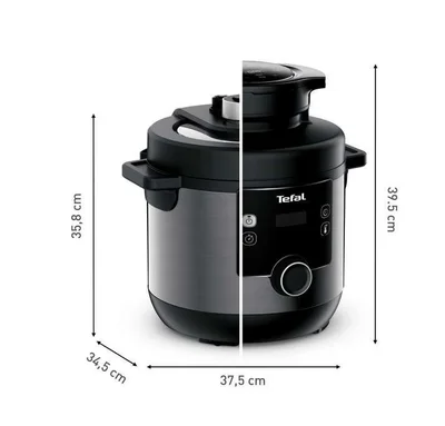 Tefal CY778830 Turbo Cuisine N'Fry 7,6L (Crispy Lid Included), 1200W, Epc, Automatic Prg (10+5Air Frying), Easy Steam Release