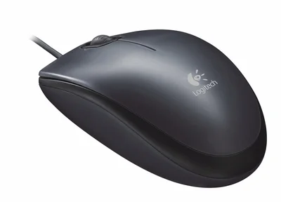 Мишка Logitech M90 с кабел, USB, сив