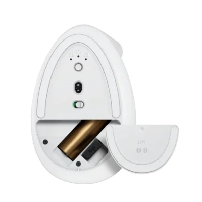 Вертикална мишка Logitech Lift for Mac, ергономична, безжична, бяла/сивкава
