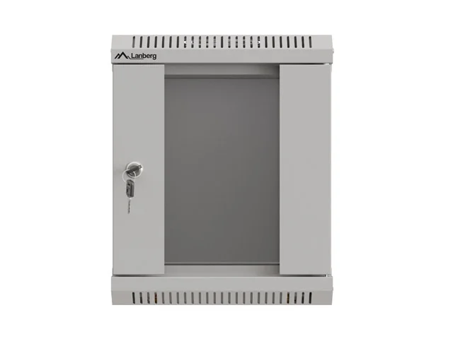 Lanberg rack cabinet 10" wall-mount 6U/300x300 (flat pack) with glass door grey
