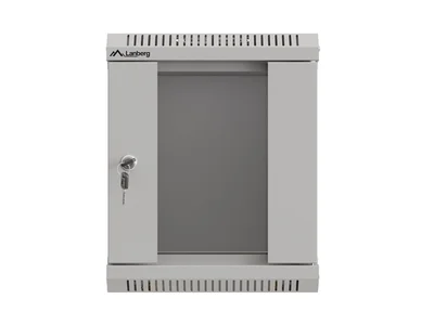 Lanberg rack cabinet 10" wall-mount 6U/300x300 (flat pack) with glass door grey