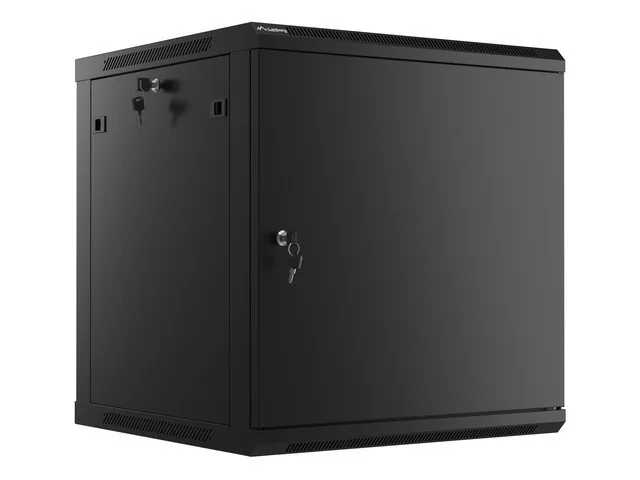Lanberg rack cabinet 19" wall-mount 12U/600x600 for self-assembly with metal door black (flat pack)