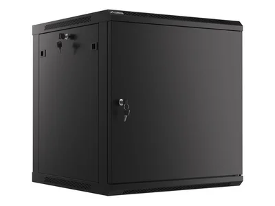 Lanberg rack cabinet 19" wall-mount 12U/600x600 for self-assembly with metal door black (flat pack)
