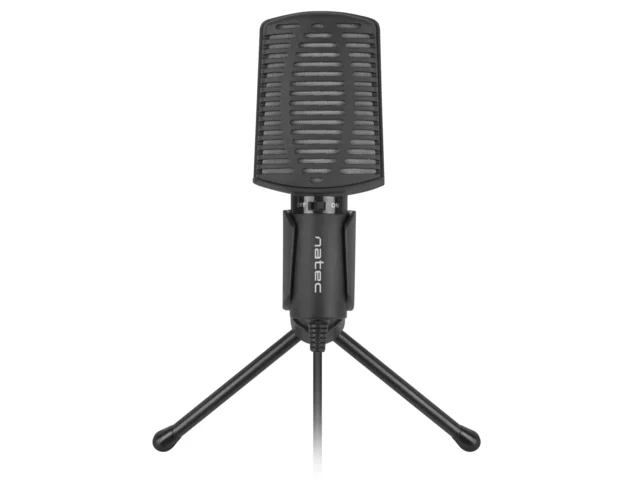 Микрофон NATEC ASP, кондензаторен, кардиоиден, Mini Jack, 1.80 m, черен