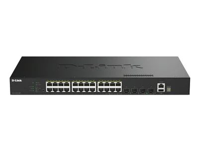 D-Link 24 Ports GE PoE (30W) + 4 Ports 10G SFP+ Smart Managed Switch, 370W