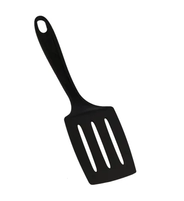 Кухненска шпатулa с отвори Tefal Bienvenue 2743712, черна, устойчива до 220°C, подходяща за съдомиялна