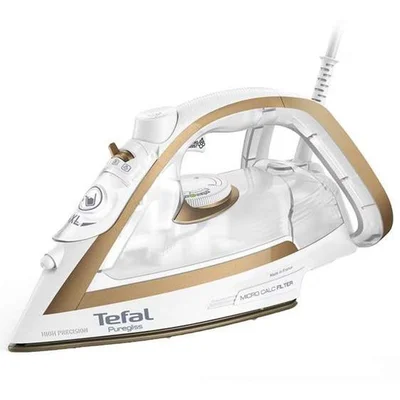 Ютия Tefal Puregliss FV8042E0 2900W, 270 g/min парен удар, Durilium AirGlide Autoclean, бяла/златиста