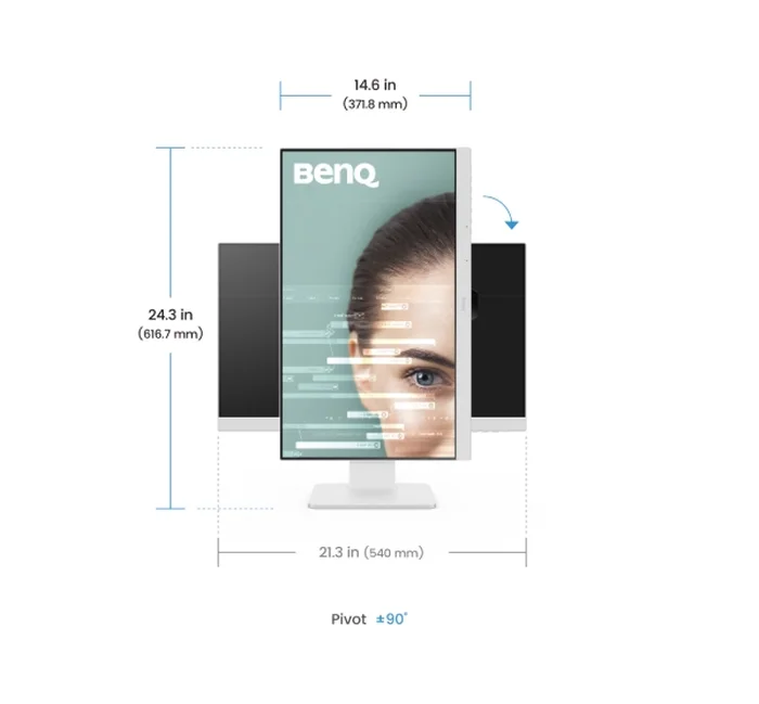 BenQ GW2486TC 24" IPS, FHD, 100Hz, 1920x1080, USB-C 65W, DP1.2x1, HDMI1.4x1, DP out, Speaker 2Wx2, Height Adjustable Stand, coding mode