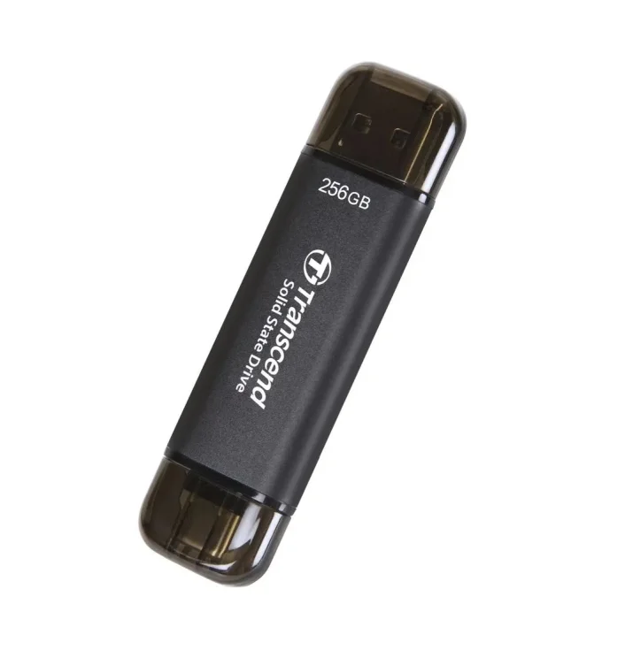 Transcend 256GB, External SSD, ESD310C, USB 10Gbps, Type C/A, Black