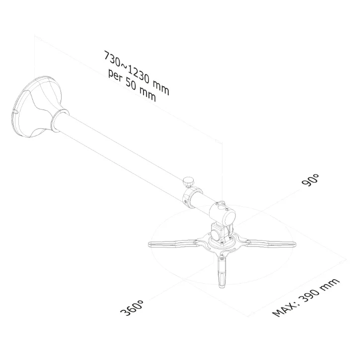 Neomounts Projector Wall Mount (length: 79-129 cm = short throw), silver