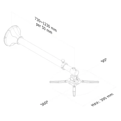 Neomounts Projector Wall Mount (length: 79-129 cm = short throw), silver