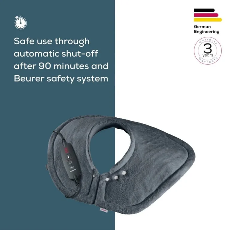 Електрическа грейка за рамене и врат Beurer HK 66 Cosy, 3 температурни режима, автоматично изключване, сива