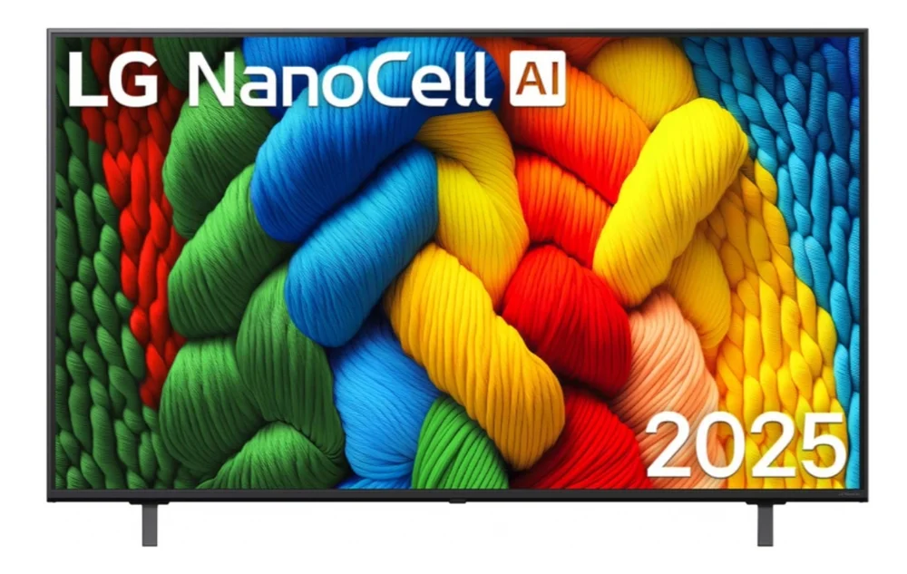 Телевизор LG 55NANO80A3B 55" 4K UHD NanoCell, AI α7 Gen8, HDR10 Pro, webOS 25, ThinQ AI, VRR, HGiG, Bluetooth, Wi-Fi, Черен