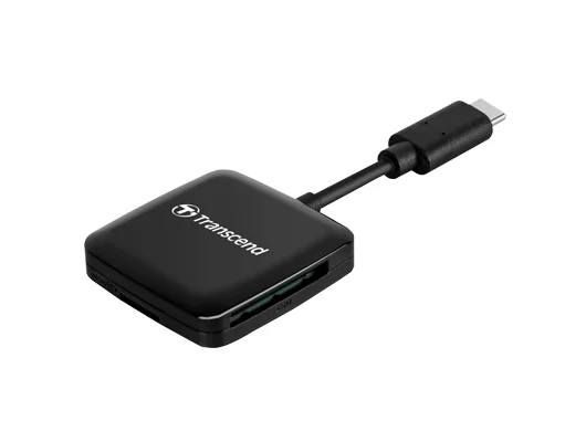 Четец за карти Transcend USB 3.2 Gen 1 Type-C, SD/microSD, Черен