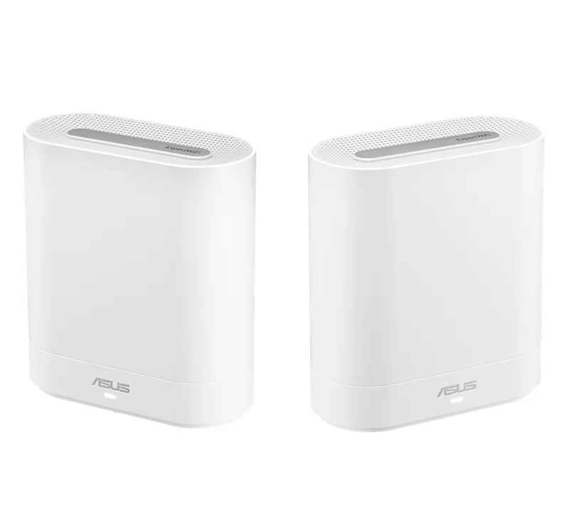 Asus Business Mesh WiFi system, ExpertWiFi EBM68 2PK, AX7800, Tri-Band, Quad-Core 1.7GHz CPU, 256MB/1GB Flash/RAM, 2.5G port, OFDMA, Beamforming, 8 SSIDs, customize guest portal, Commercial-Grade Network Security & VPN, wall mounting,White