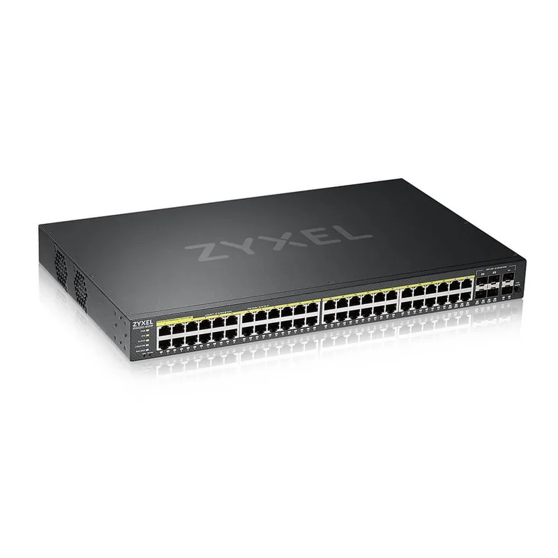 ZyXEL GS2220-50HP, EU region, 48-port GbE L2 PoE Switch with GbE Uplink (1 year NCC Pro pack license bundled)