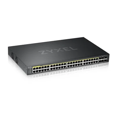 ZyXEL GS2220-50HP, EU region, 48-port GbE L2 PoE Switch with GbE Uplink (1 year NCC Pro pack license bundled)