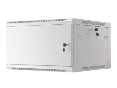 Lanberg rack cabinet 19" wall-mount 6U/600x600 for self-assembly with metal door grey (flat pack)